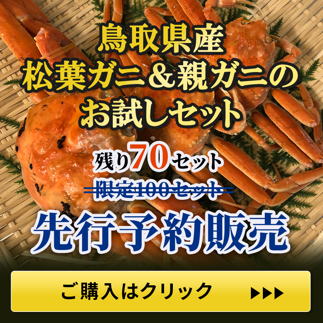 鳥取県産松葉ガニ＆親ガニのお試しセット・送料無料・10,000円（税込）